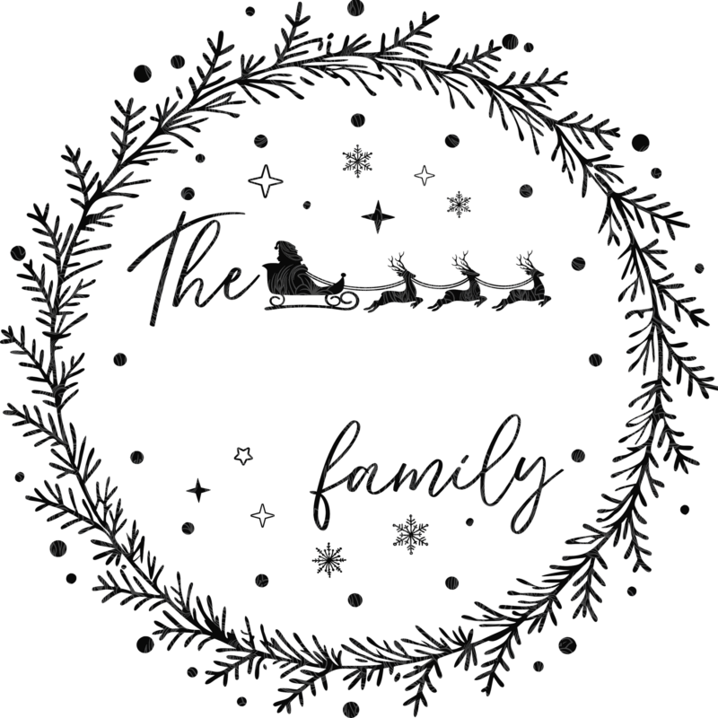 Christmas Family Monogram Santa Snowflake Holly - GBH22568